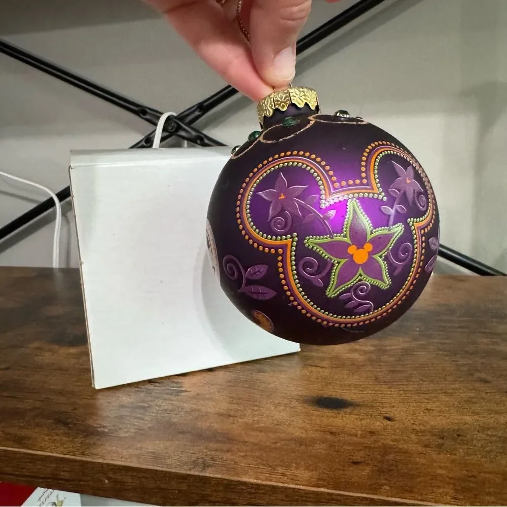 Disney Parks Purple Floral Christmas Ornament